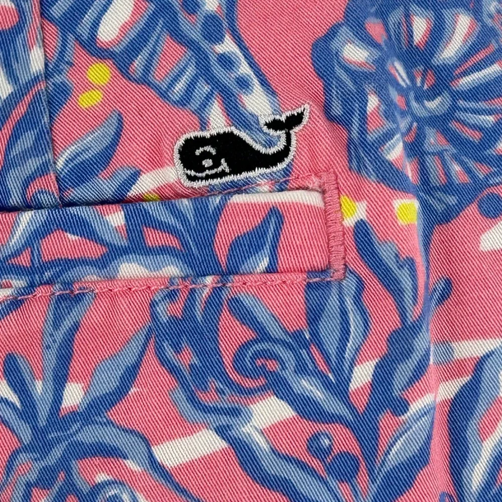Vineyard Vines Seahorse Shell Coastal Print Shorts Pink Blue Women Size 4‎